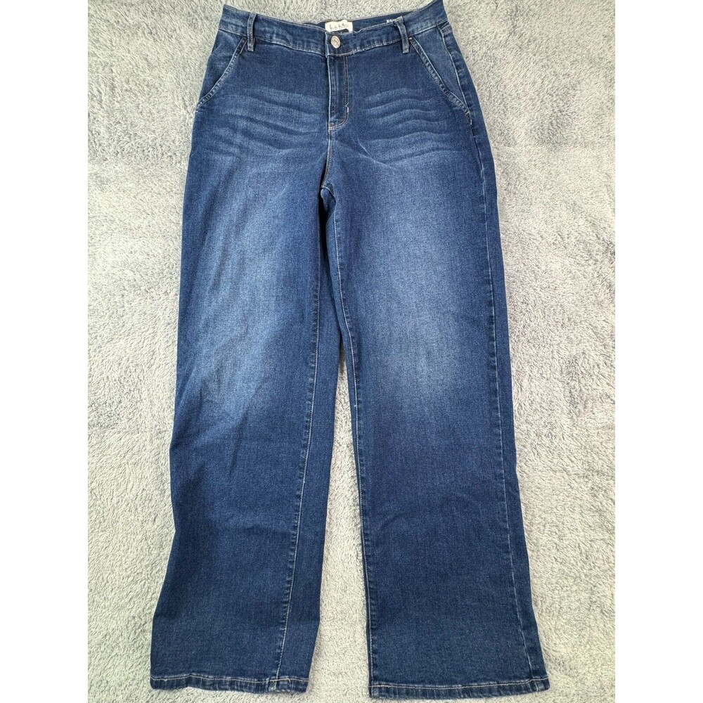 Nicole Miller New York Women's 8 (30x29.5) Nomad Super High Rise Wide Leg Jeans